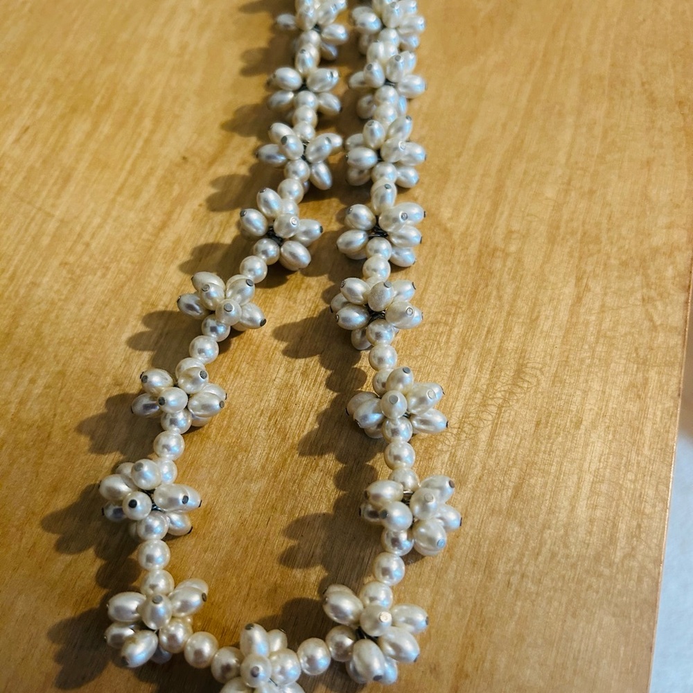 J. Crew Ivory Pearl Cluster Necklace